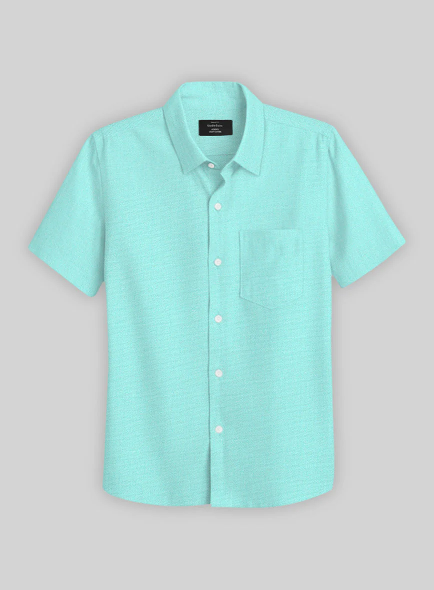Aqua Blue Stretch Poplene Shirt