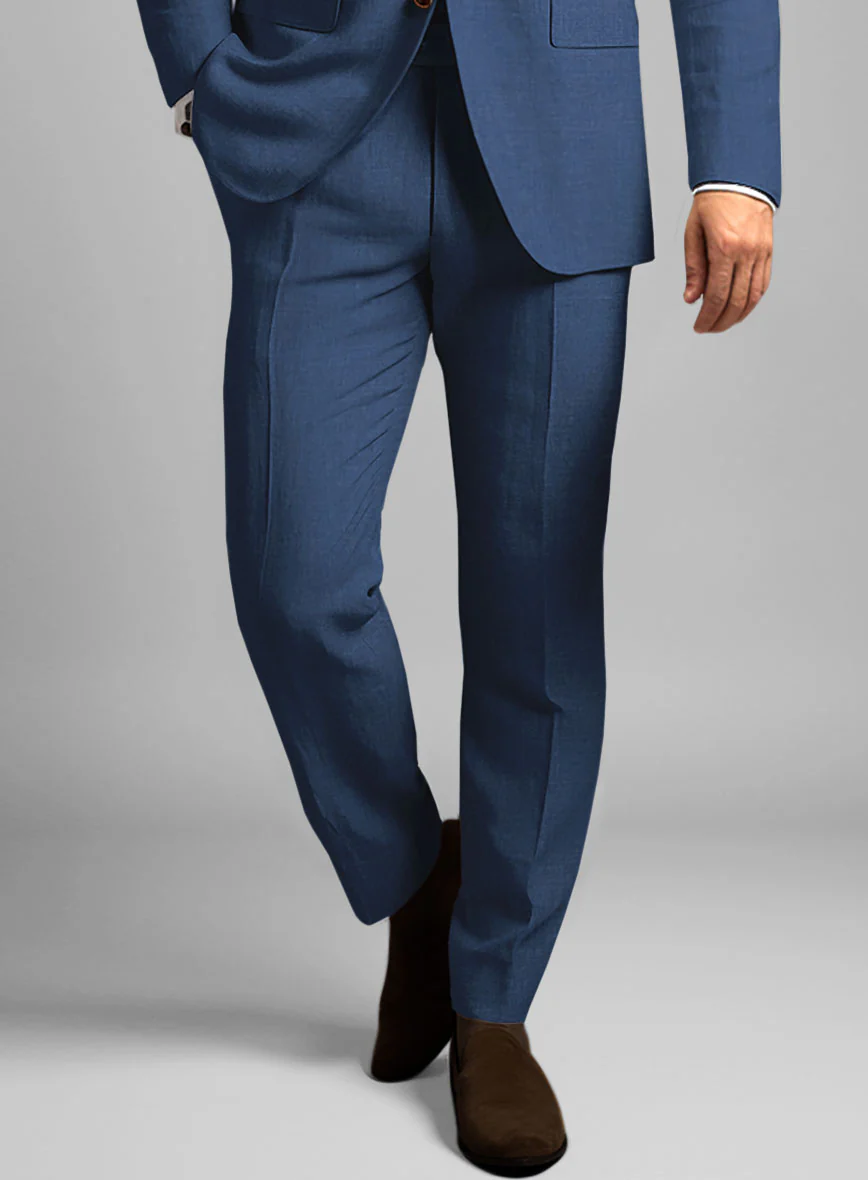 Azure Blue Linen Suit - Image 7