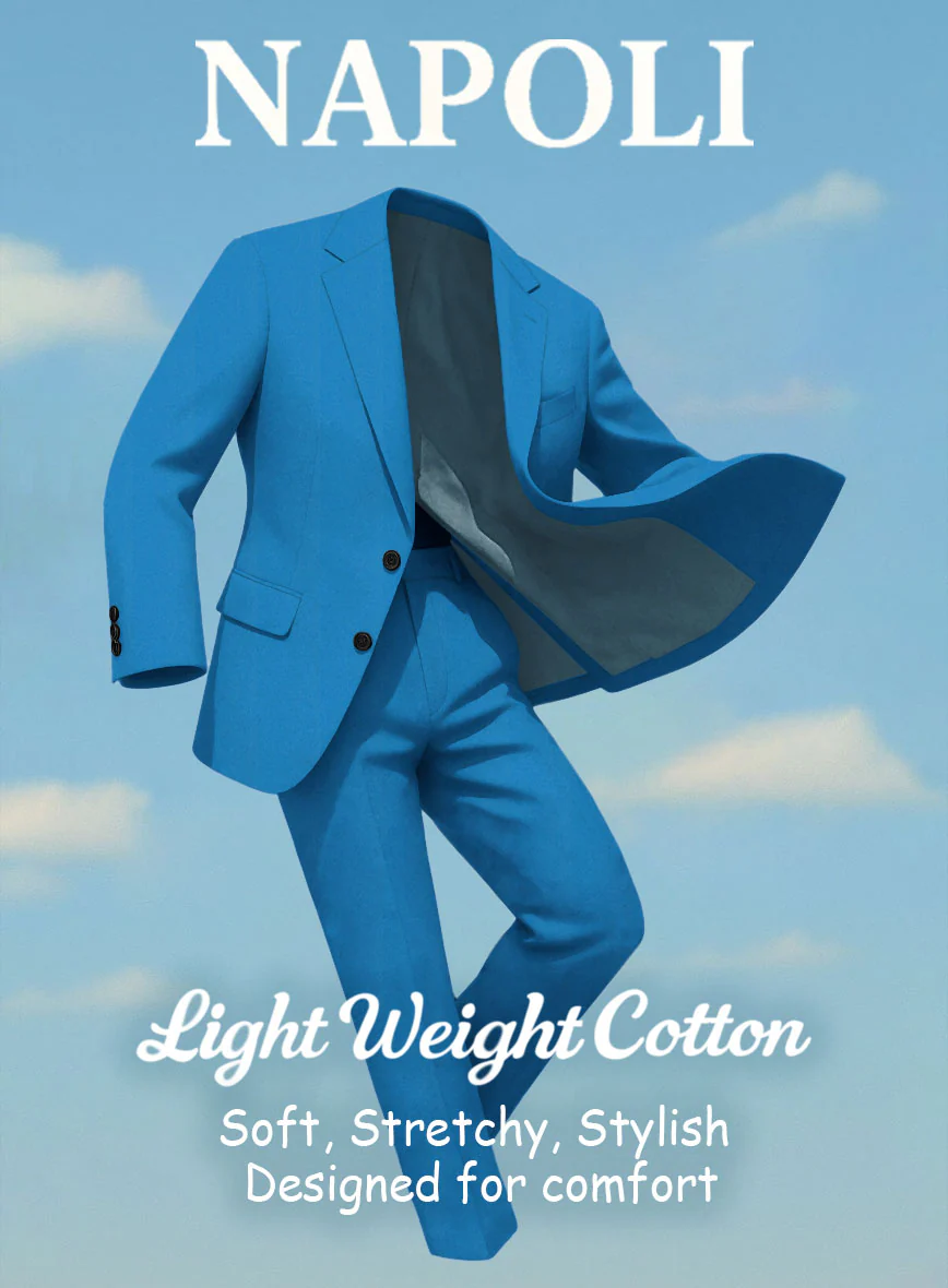Azure Napoli Stretch Light Weight Cotton Jacket - Image 4