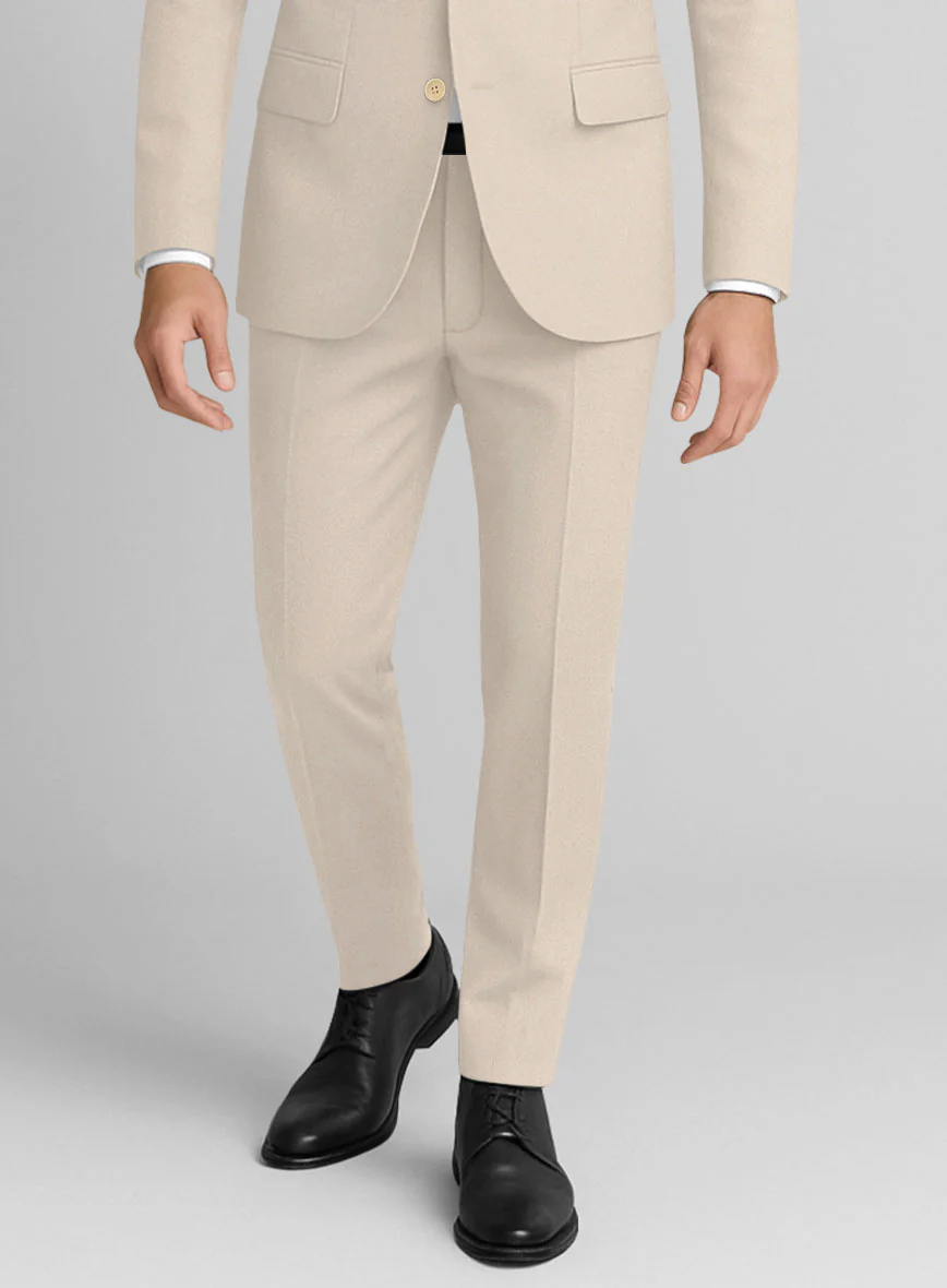 Beige Cotton Power Stretch Chino Pants