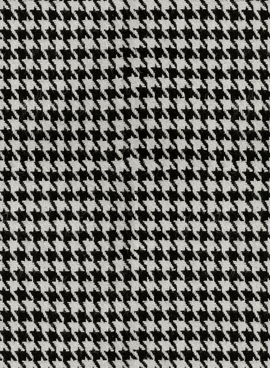 Big Houndstooth BW Tweed Jacket - Double Breasted Style - Image 3