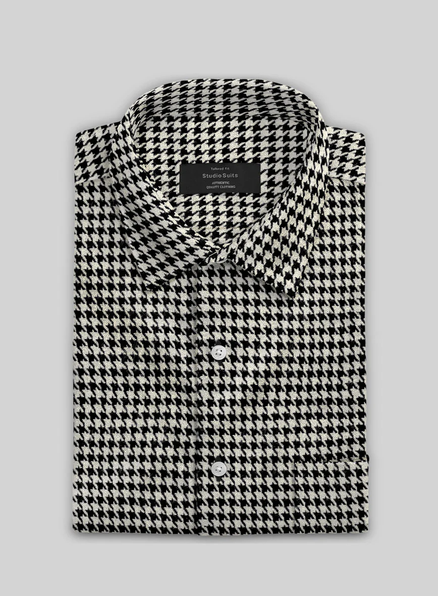 Big Houndstooth BW Tweed Shirt