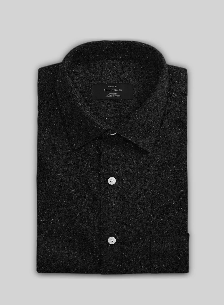 Black Flecks Donegal Tweed Shirt
