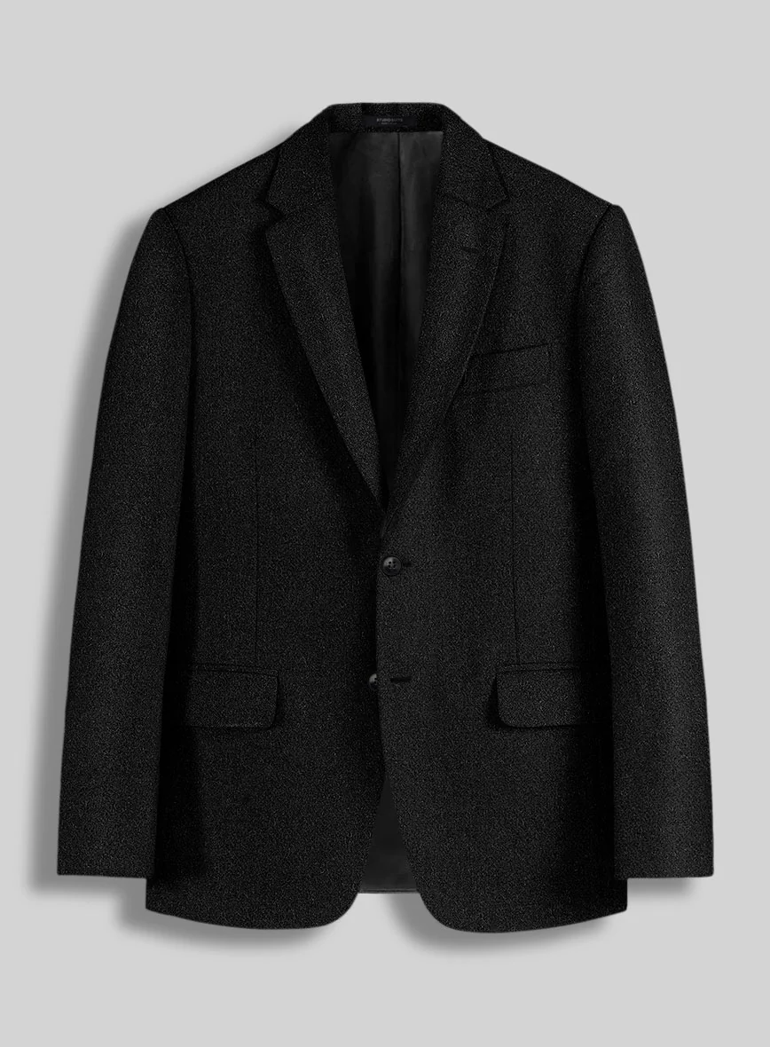 Black Heavy Tweed Jacket