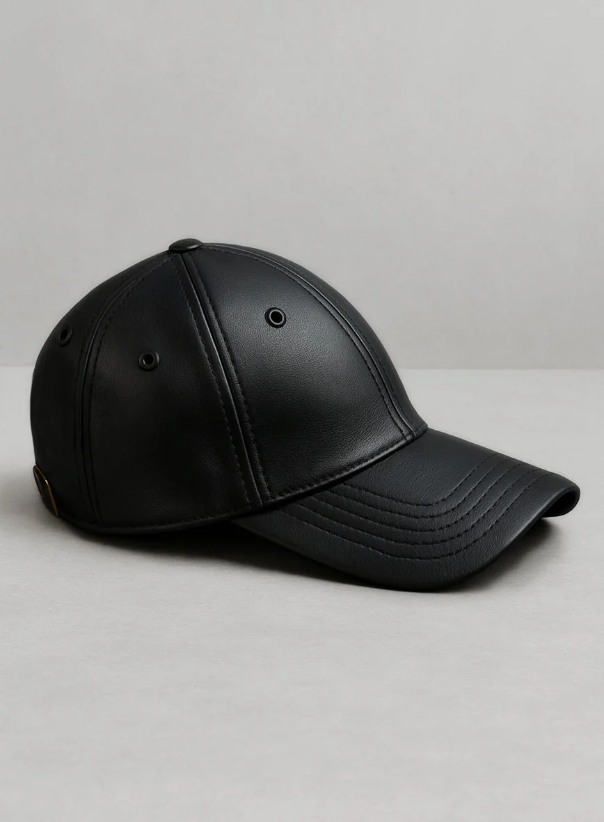 Black Leather Sport Cap