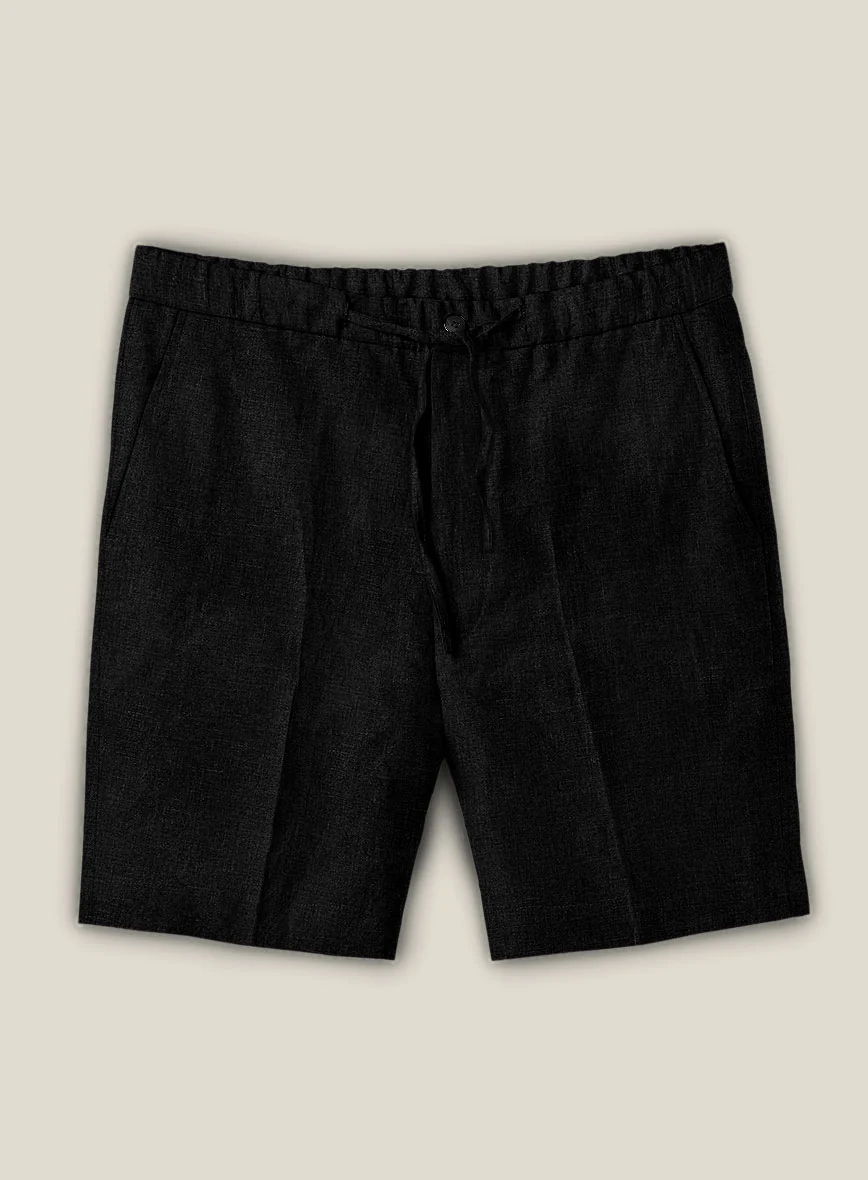 Black Linen Shorts
