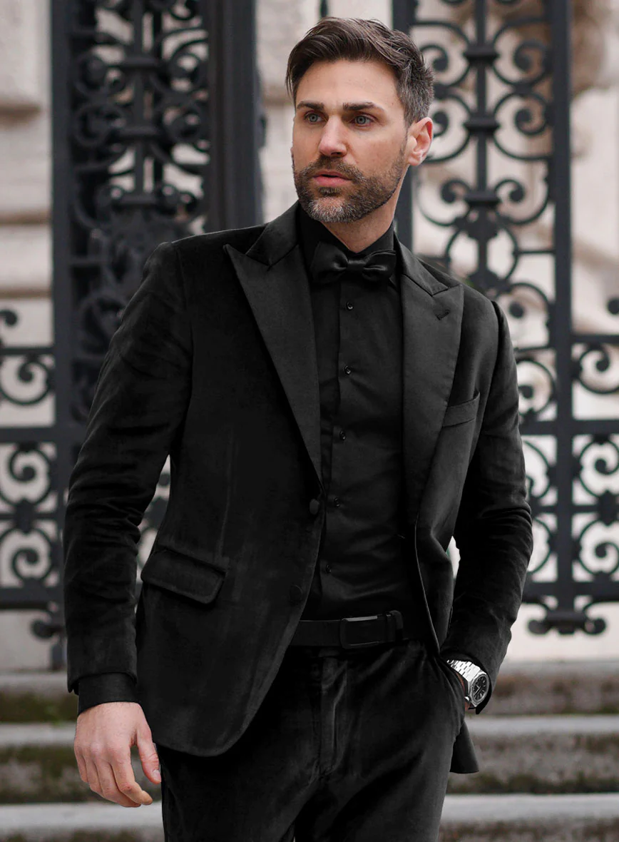 Black Velvet Tuxedo Jacket - Image 3