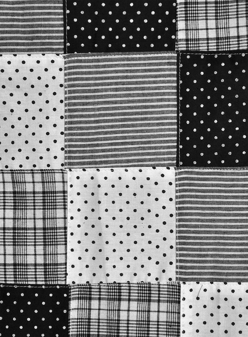 Black & White Madras Patchwork Pants - Image 3