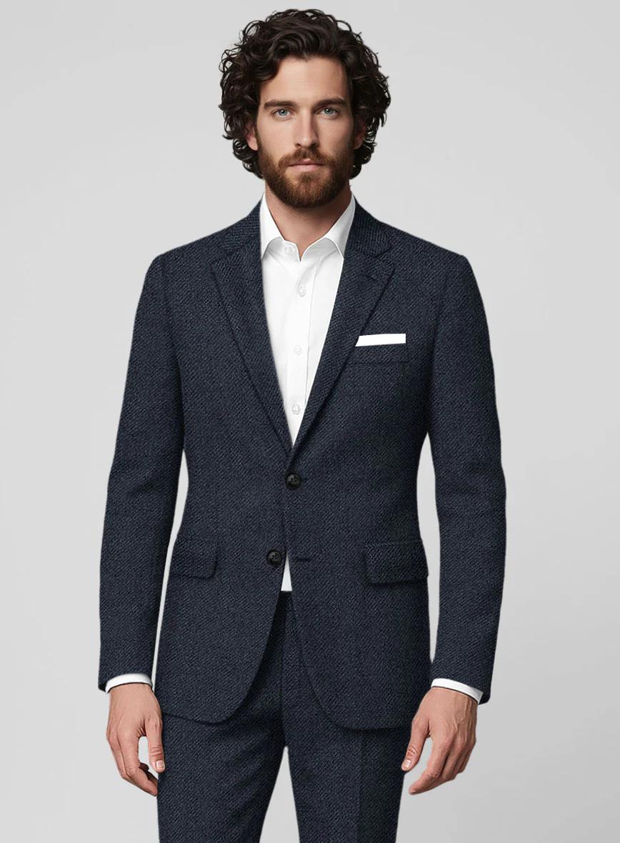 Blue Heavy Tweed Jacket - Image 2