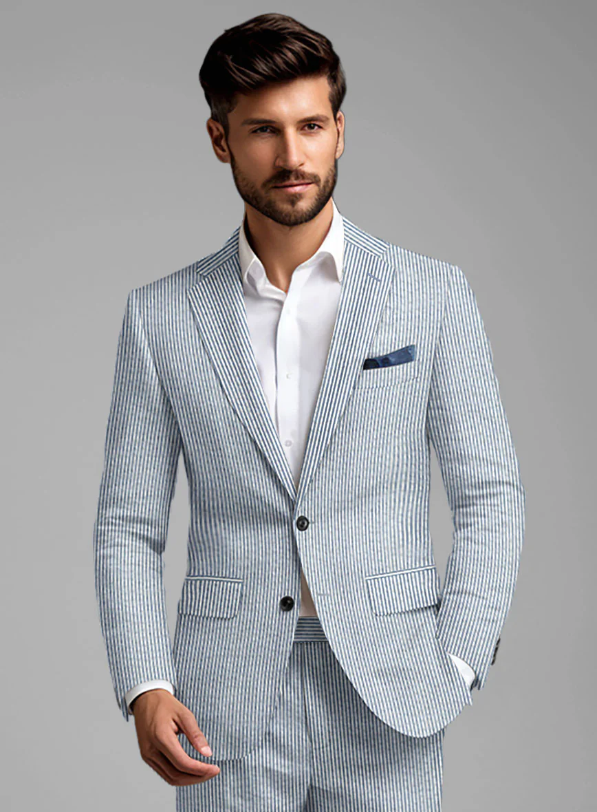 Blue Seersucker Jacket