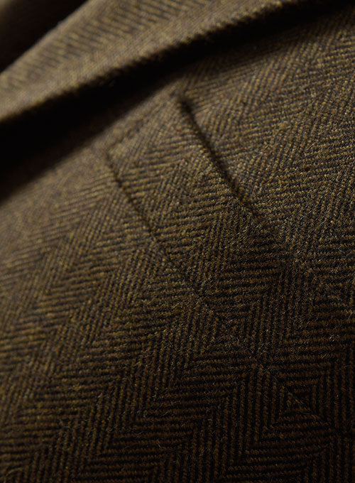 Bottle Brown Herringbone Tweed Jacket II - Image 2