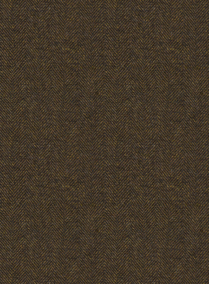 Bottle Brown Herringbone Tweed Pants - Image 5