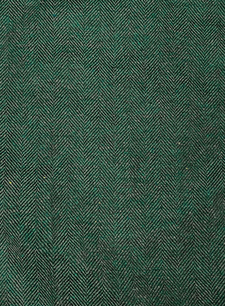 Bottle Green Tweed Suit – Leather Trim Edition - Image 7