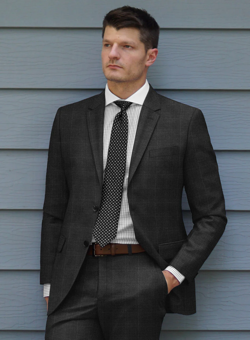 Bristol Alvaro Charcoal Checks Suit - Image 4
