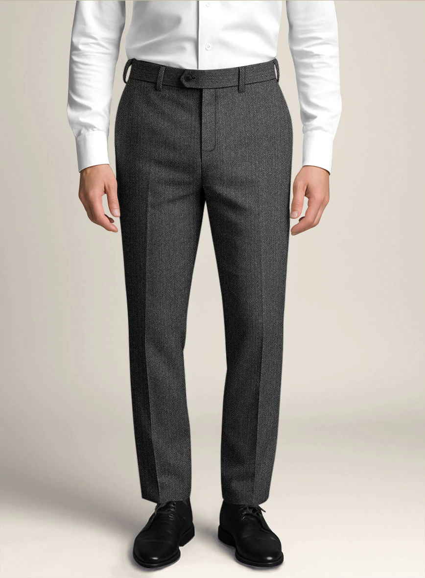 Bristol Ash Gray Herringbone Pants