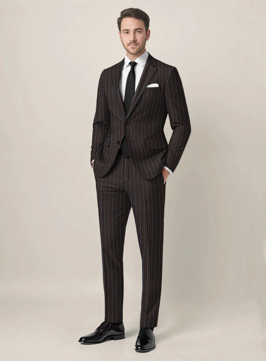 Bristol Brown Rope Stripe Suit