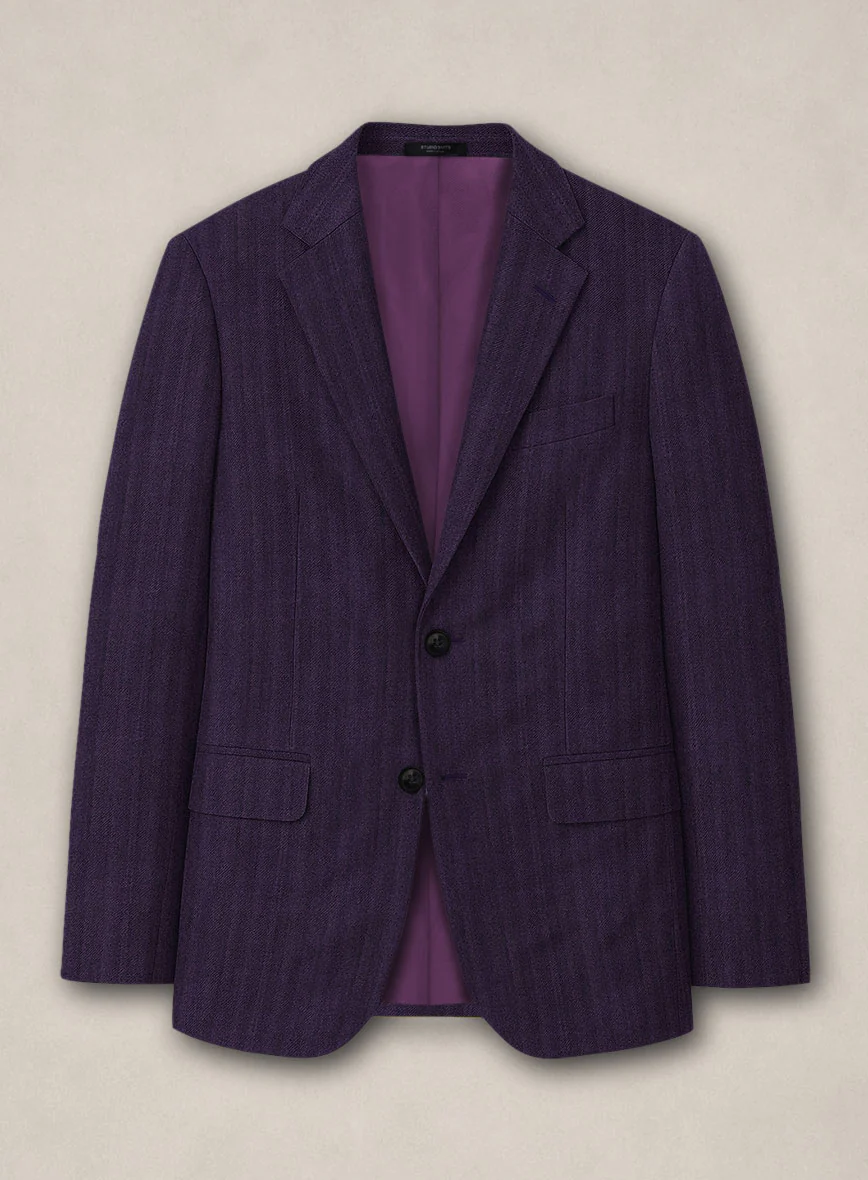 Bristol Eggplant Herringbone Jacket