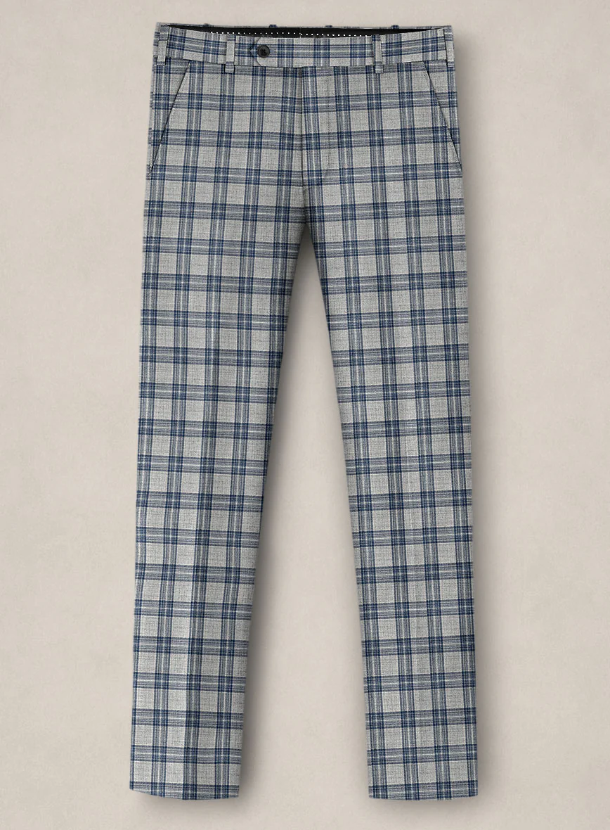 Bristol Gray Blue Check Pants - Image 2