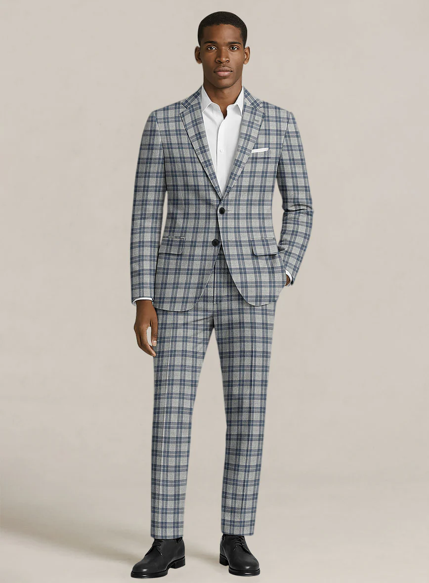 Bristol Gray Blue Check Suit