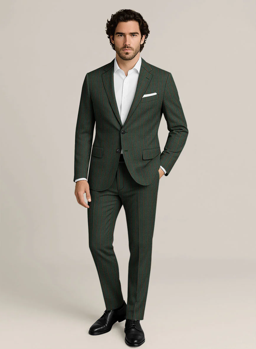 Bristol Green Rope Stripe Suit