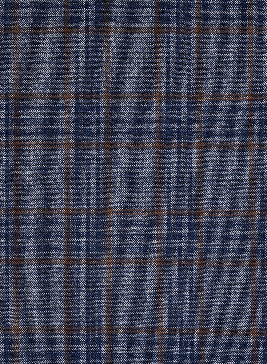 Bristol Indaco Blue Check Pants - Image 3