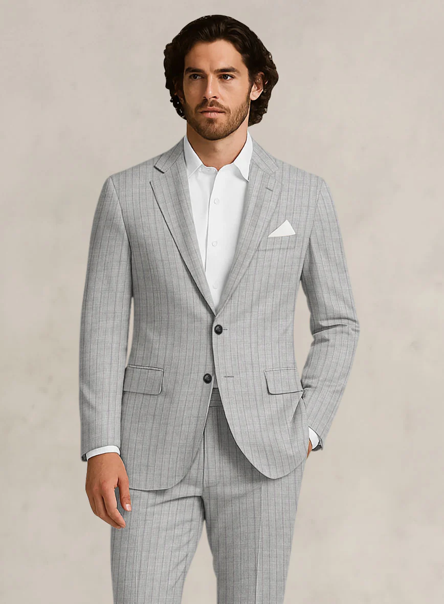 Bristol Light Gray Pinstripe Jacket - Image 2