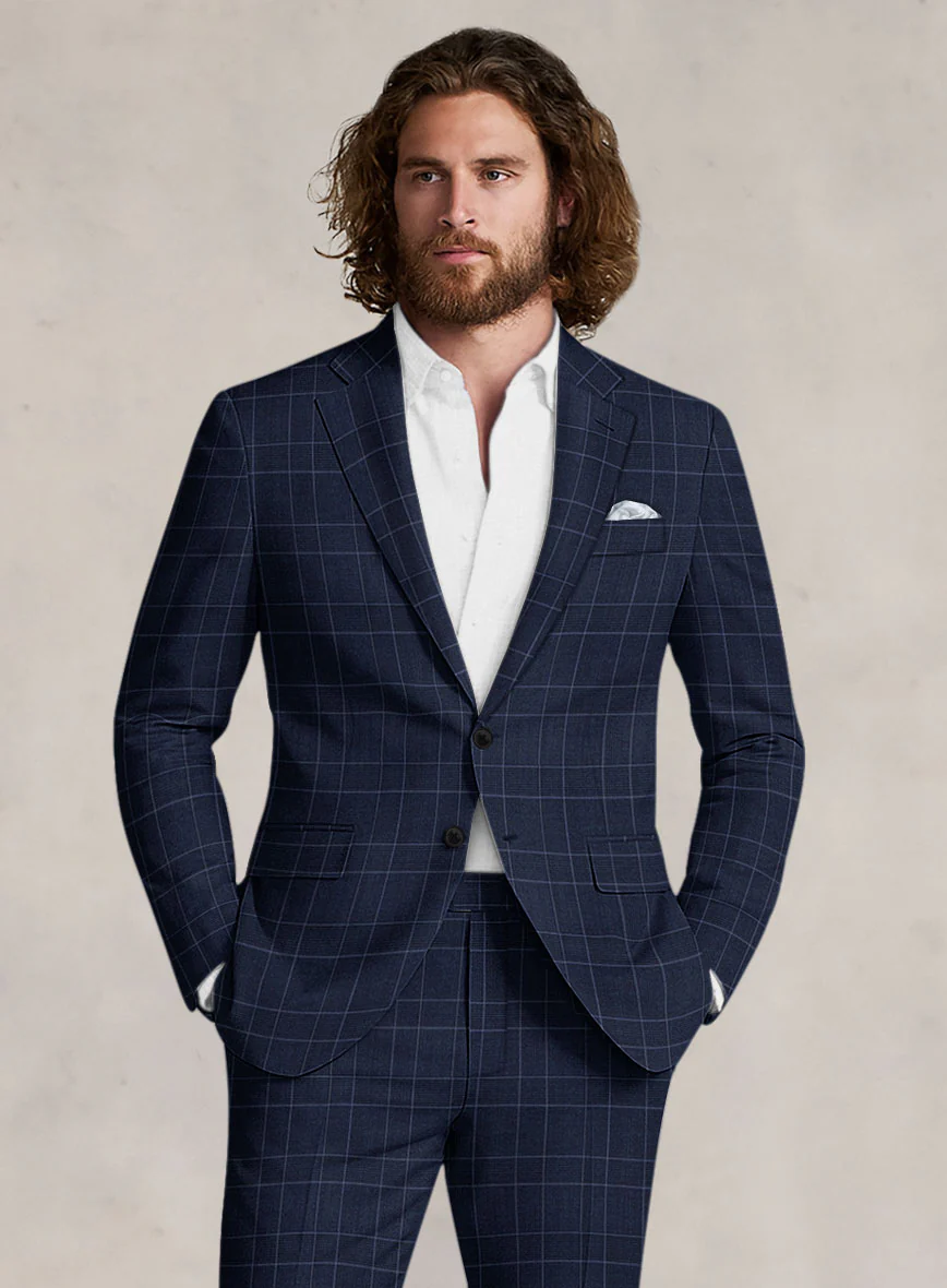 Bristol Marine Blue Windowpane Suit - Image 3