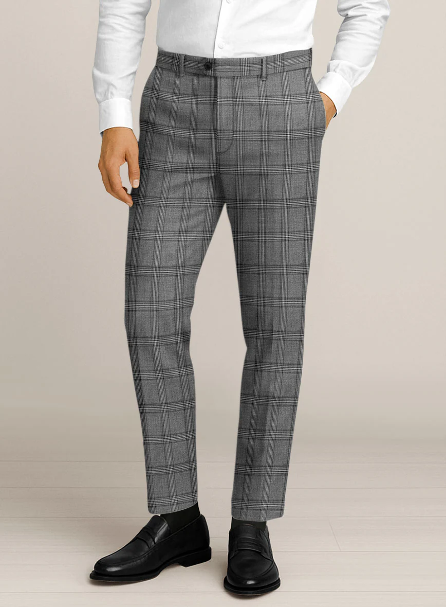 Bristol Marmo Gray Windowpane Pants