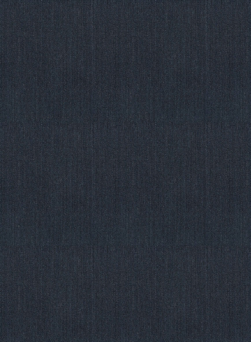 Bristol Muted Blue Herringbone Pants - Image 3