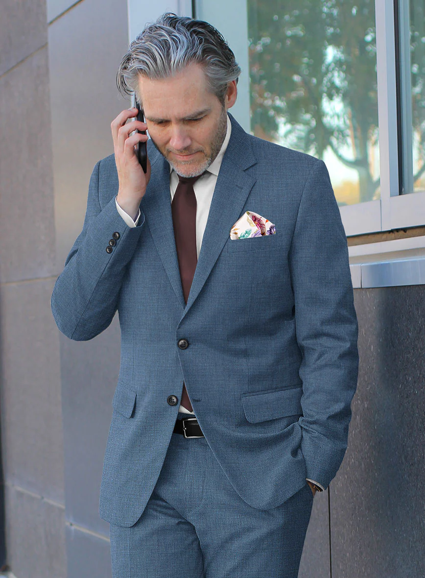 Bristol Nailhead Rich Blue Suit - Image 4