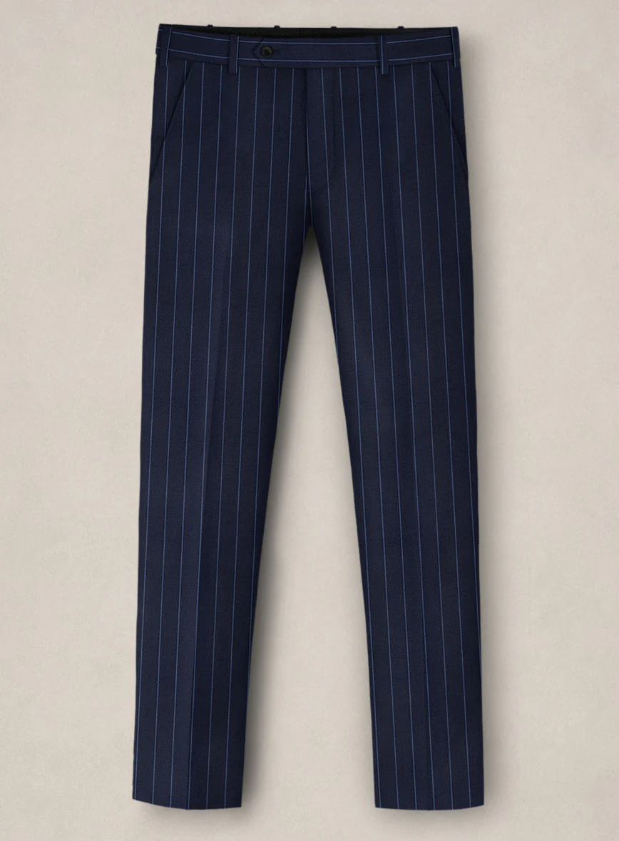 Bristol Navy Blue Rope Stripe Suit - Image 4