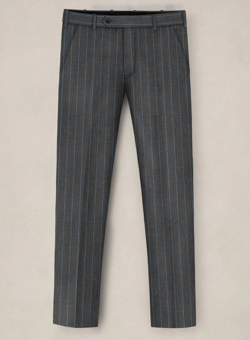 Bristol Slate Gray Rope Stripe Suit - Image 4
