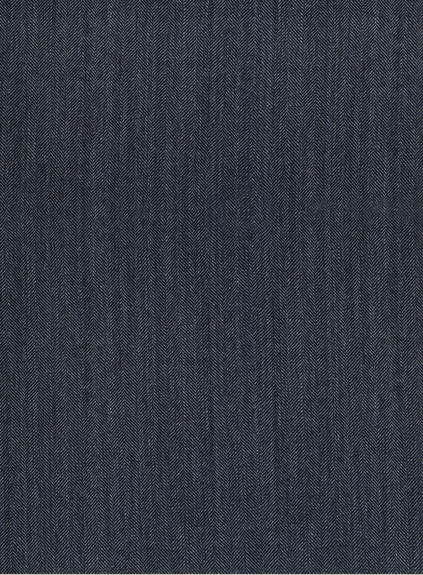 Bristol Steel Blue Herringbone Pants - Image 3