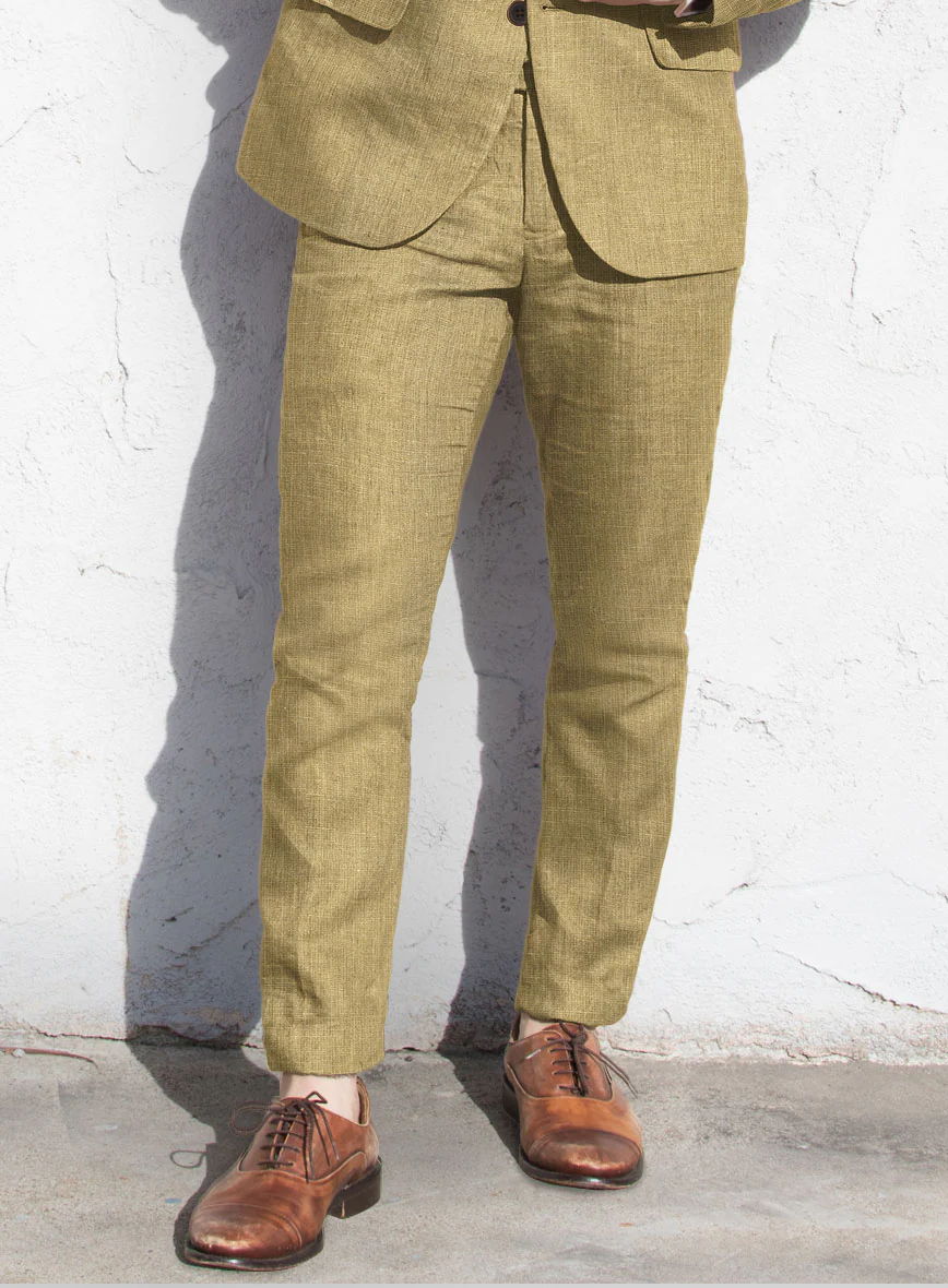 British Khaki Linen Pants - Image 2