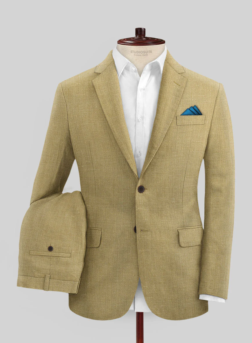 British Khaki Linen Suit - Image 2