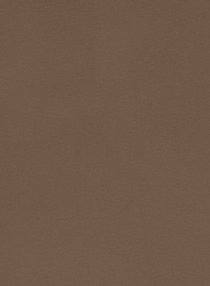 Brown Feather Cotton Canvas Stretch Pants - Image 3