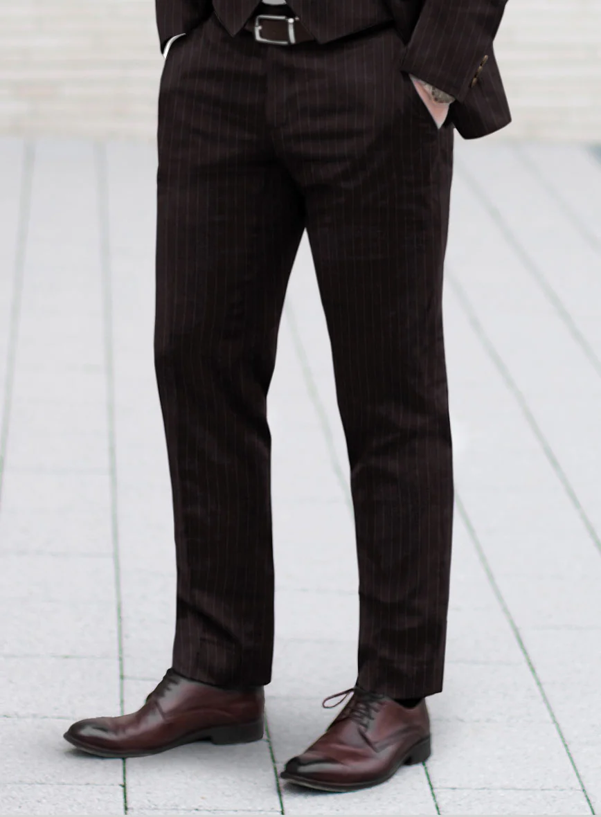 Brown Pinstripe Pants - Image 2