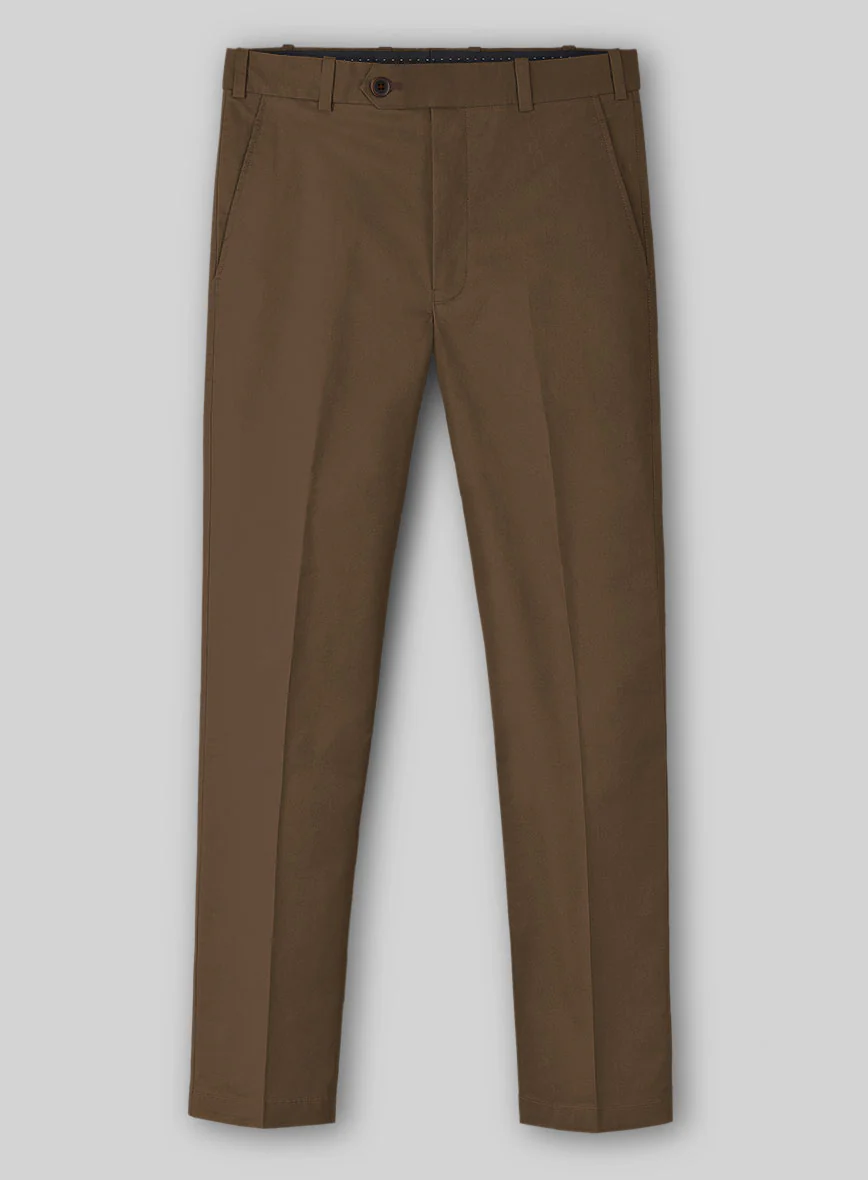 Brown Stretch Chino Pants