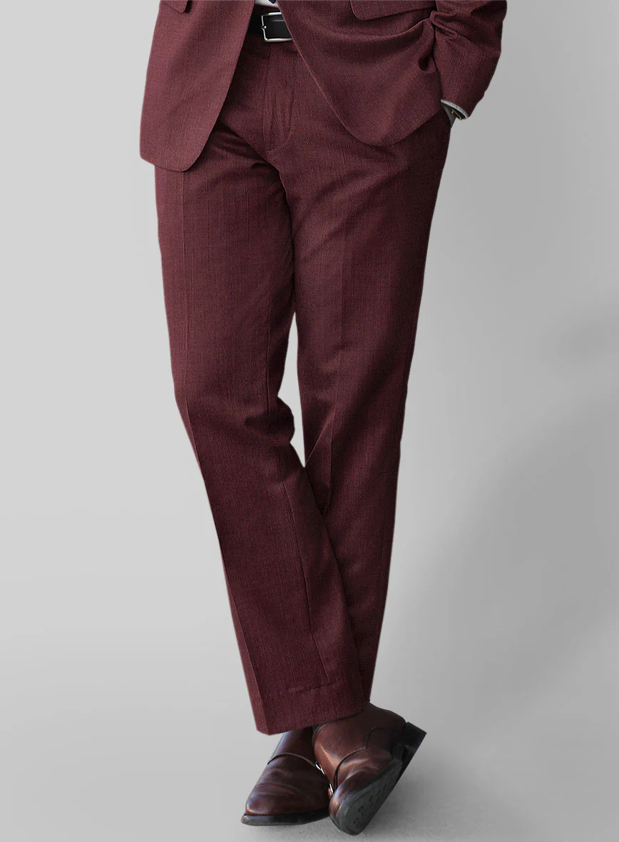 Burgundy Wool Pants - Image 2