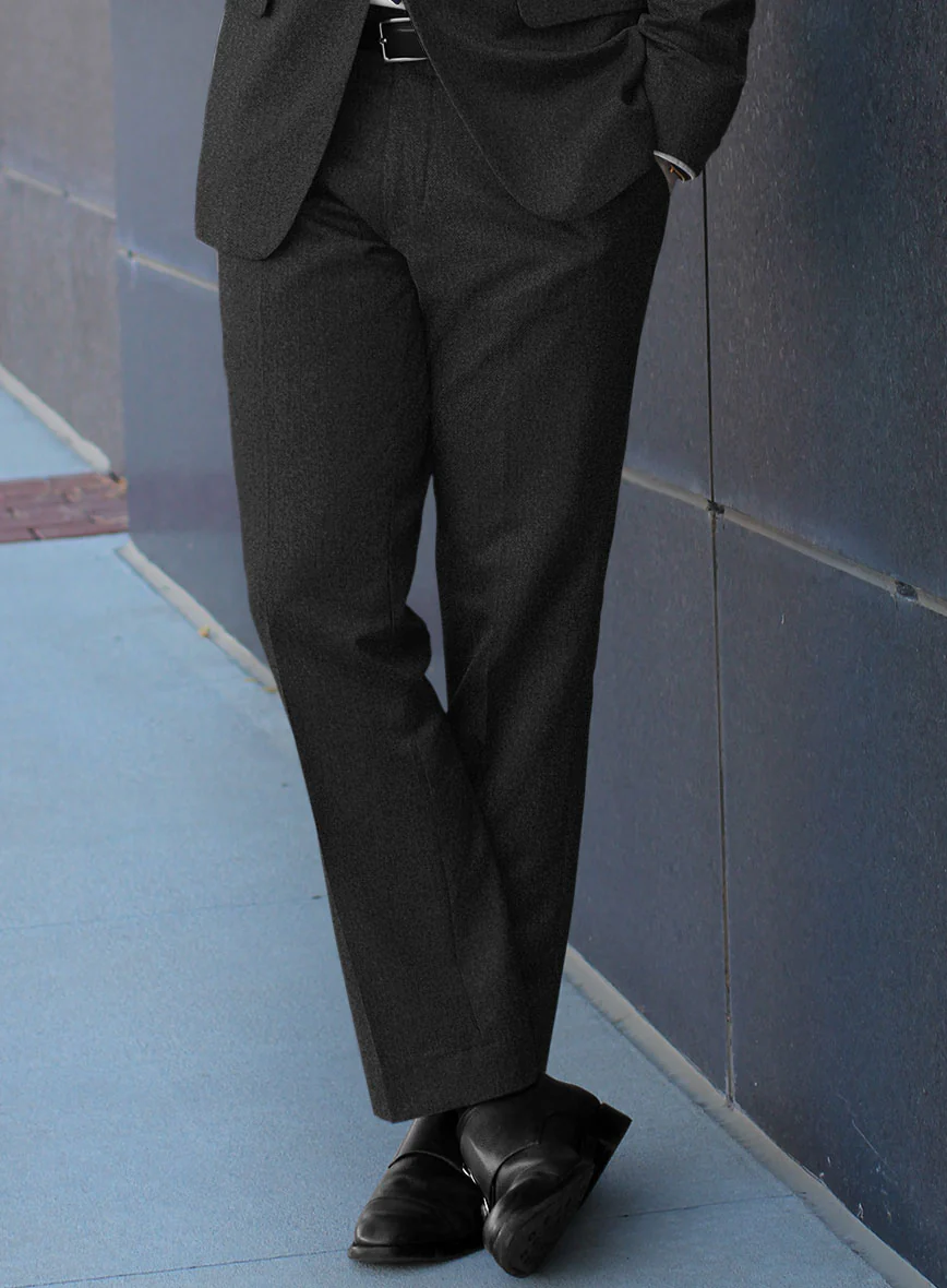 Caccioppoli Carrio Charcoal Wool Pants - Image 2