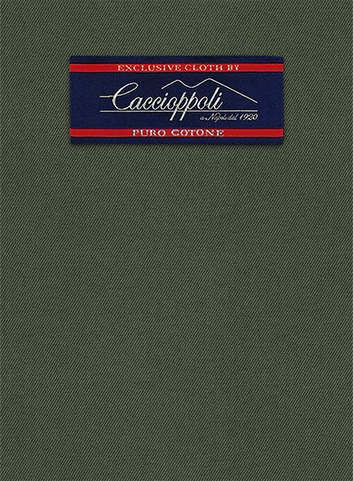 Caccioppoli Cotton Drill Green Pants - Image 2