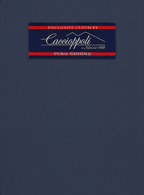 Caccioppoli Cotton Gabardine Marine Blue Jacket - Image 2