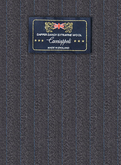 Caccioppoli Dapper Dandy Blezzi Gray Blue Wool Pants - Image 7
