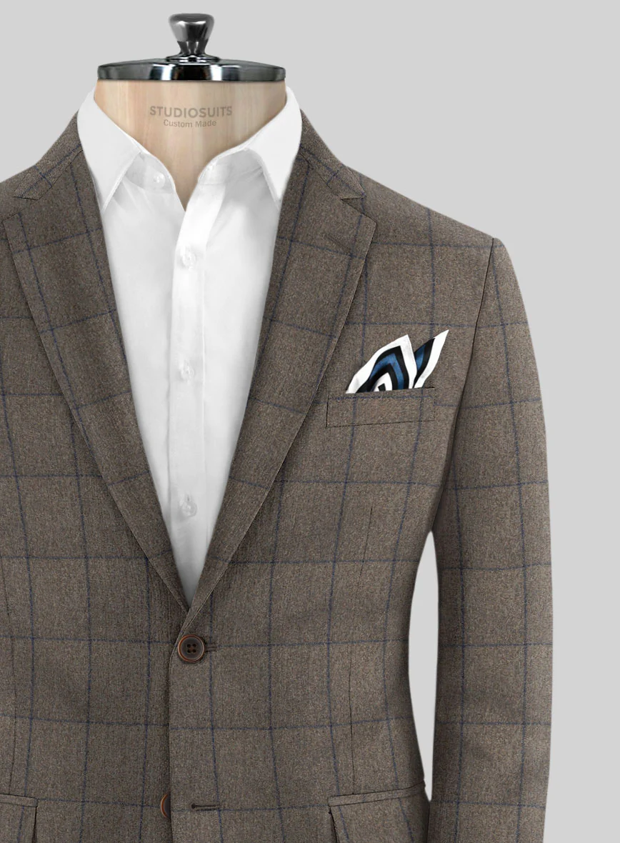 Caccioppoli Orenzo Brown Wool Suit - Image 4