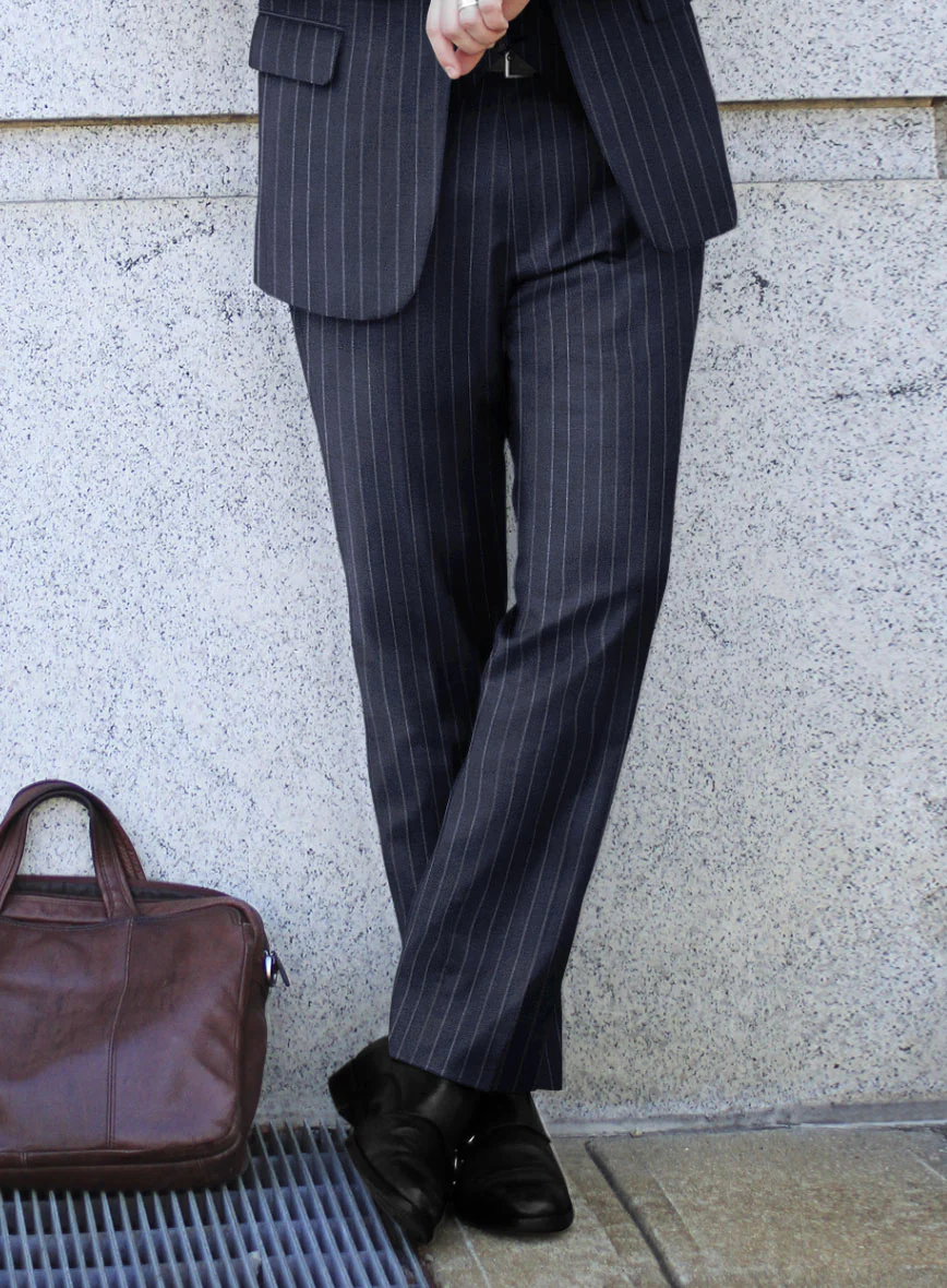 Caccioppoli Reilla Blue Wool Pants - Image 2