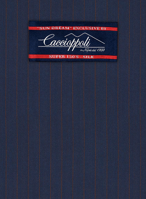 Caccioppoli Sun Dream Aciaga Blue Wool Silk Pants - Image 5