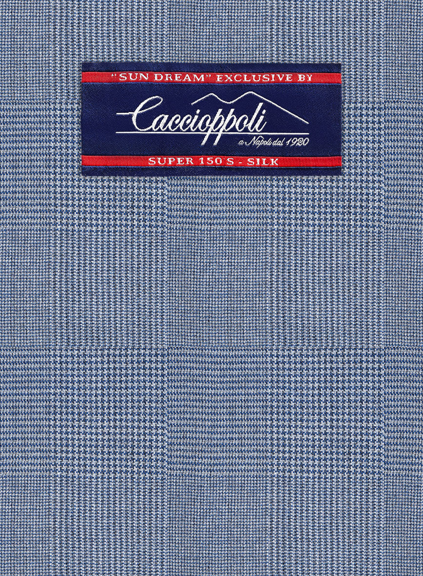 Caccioppoli Sun Dream Ange Blue Wool Silk Pants - Image 3