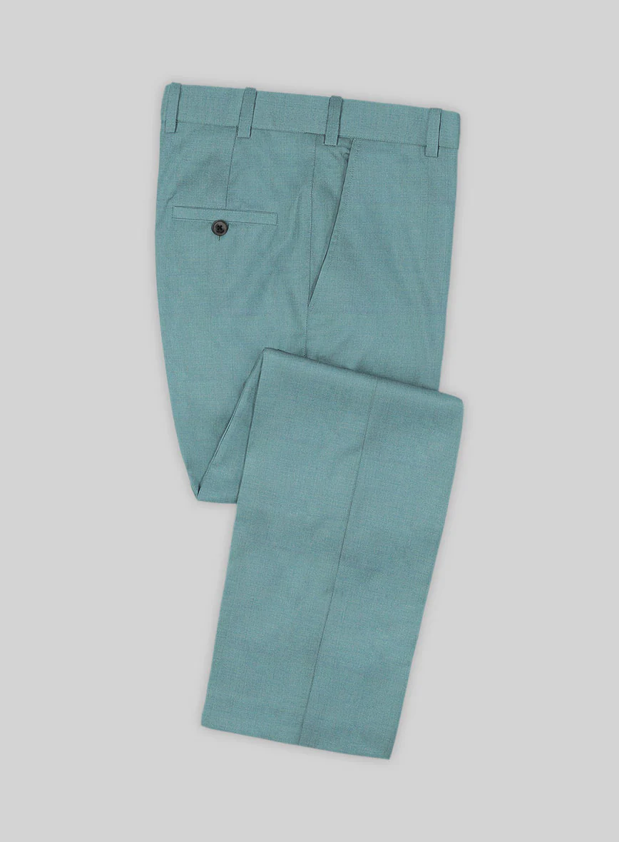 Caccioppoli Sun Dream Aqua Blue Wool Silk Suit - Image 4