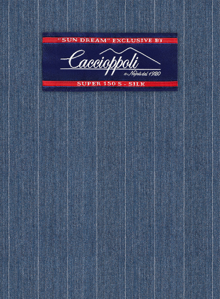 Caccioppoli Sun Dream Bansco Blue Wool Silk Jacket - Image 2