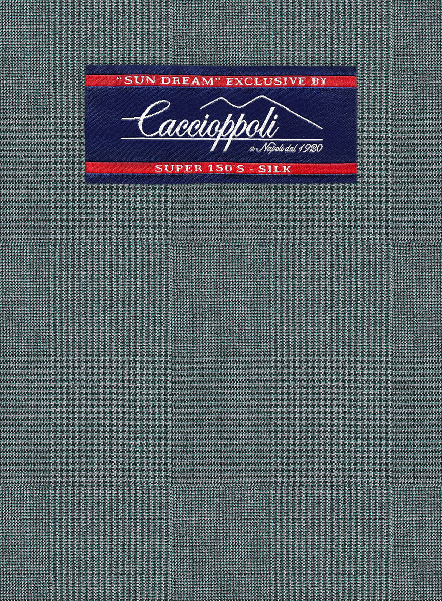 Caccioppoli Sun Dream Barto Green Wool Silk Jacket - Image 2